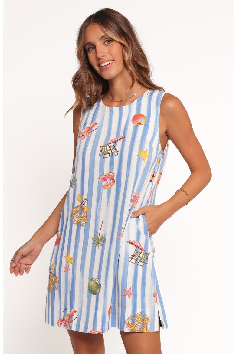 Zoe Stripe Vacation Print Minidress, Alternate, color, BLUSH