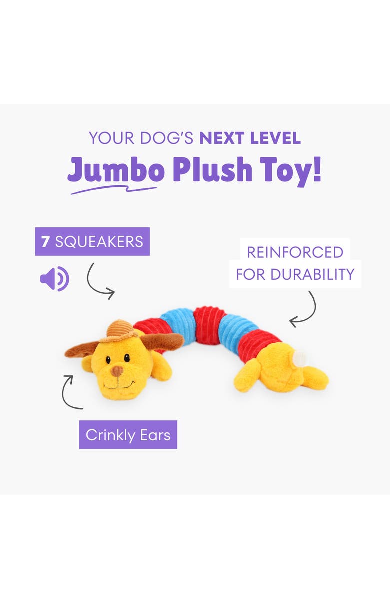 Patchwork Pet Dogapillar, 35 Inch Dog Toy, Alternate, color, Multicolored