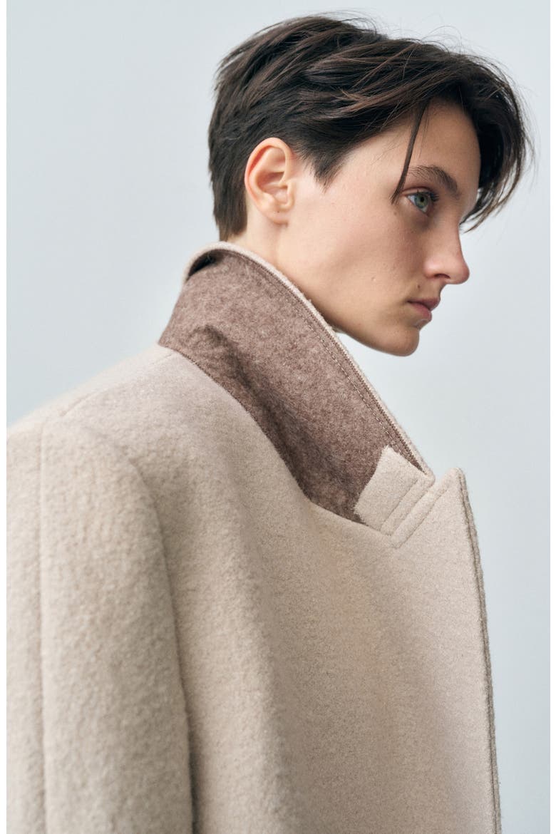 Double Breasted Wool Coat, Alternate, color, LIGHT/ PASTEL GREY