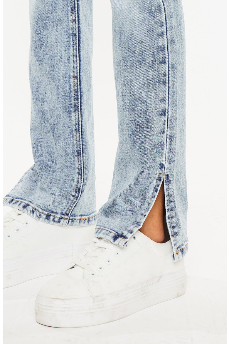 Nadia Mid Rise Y2K Bootcut Jeans, Alternate, color, Acid Wash