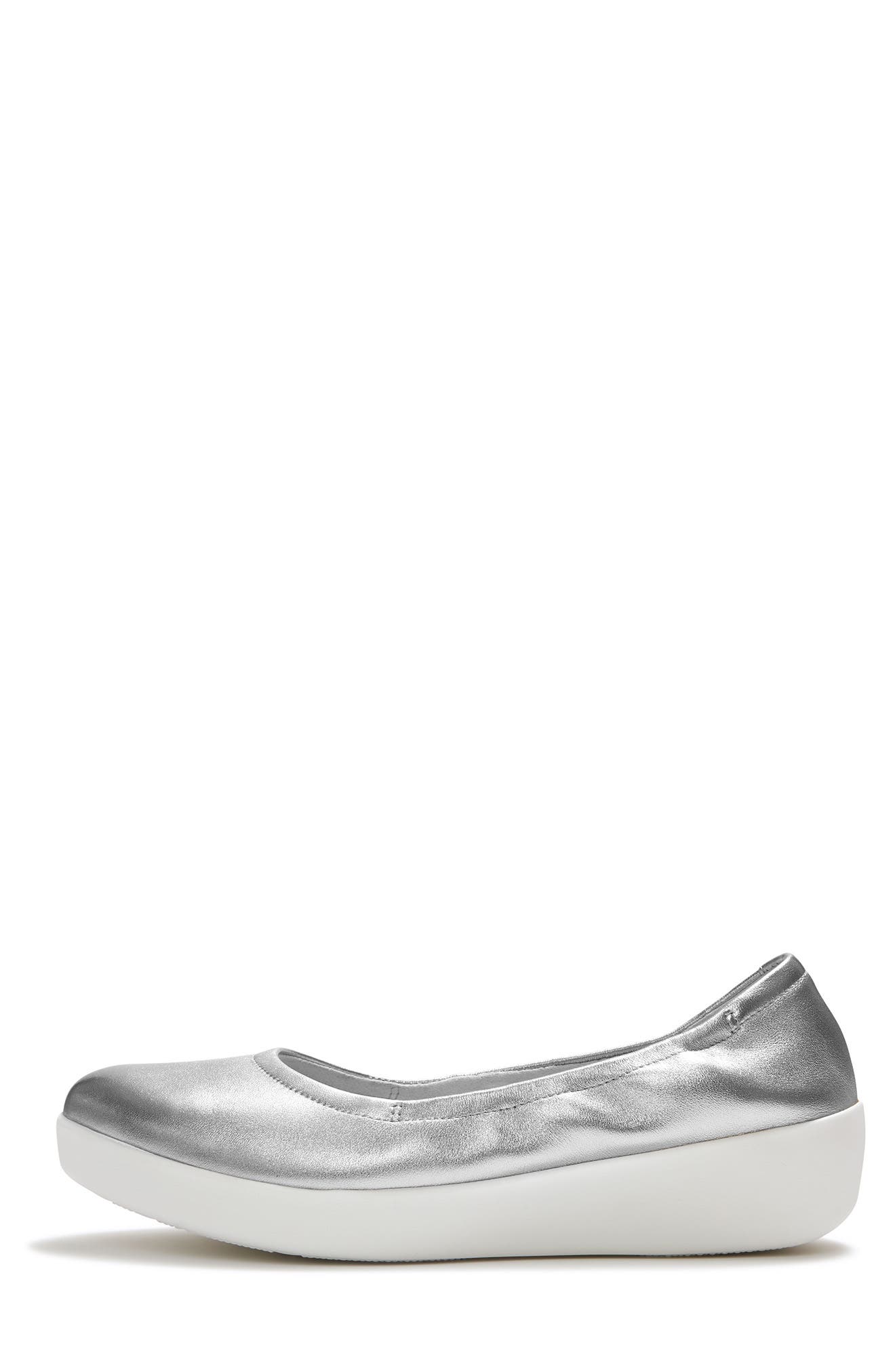 Flowform Ballet Flat, Alternate, color, SILVER