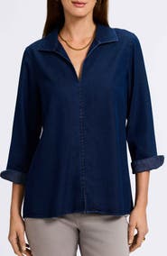 Foxcroft Agnes Denim Shirt