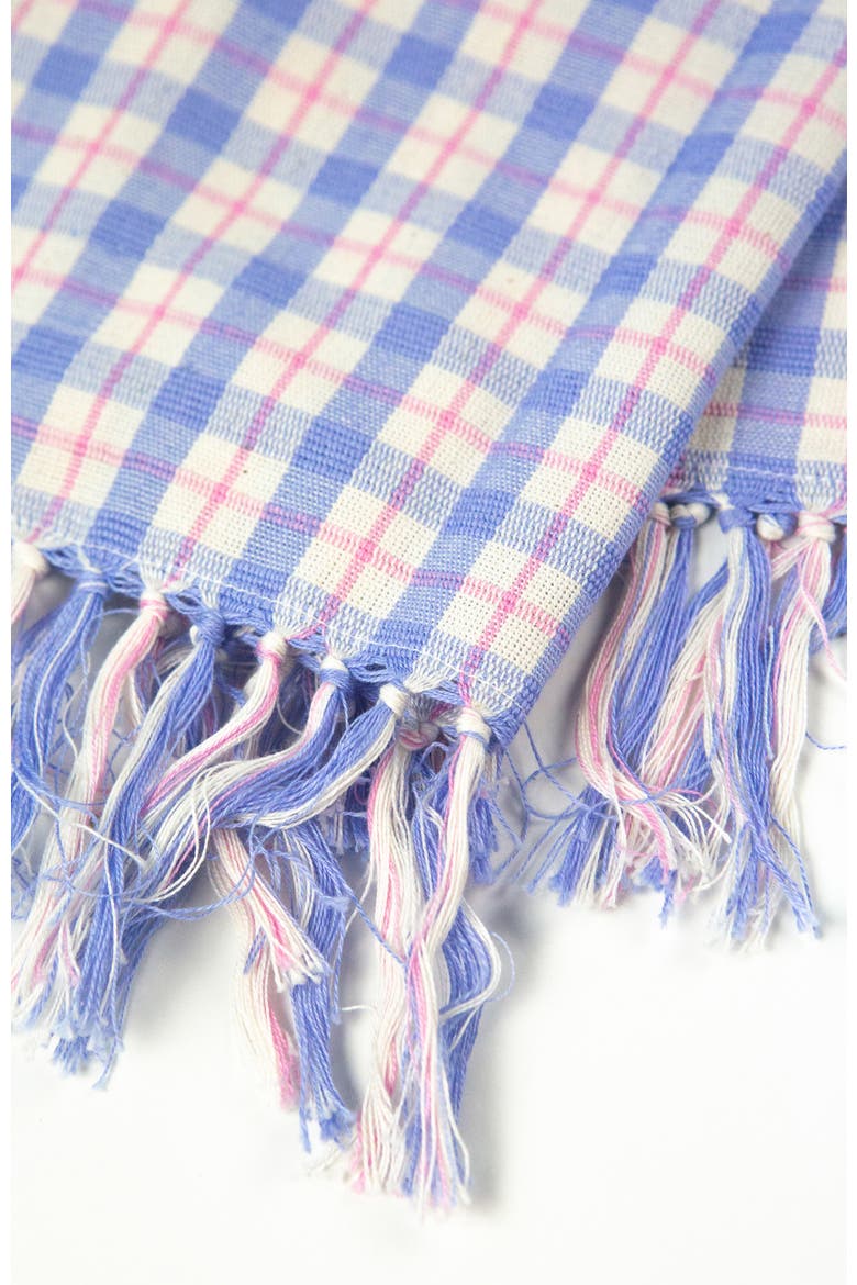 Handwoven Colorful Plaid Cotton Kitchen Towel, Alternate, color, Blue