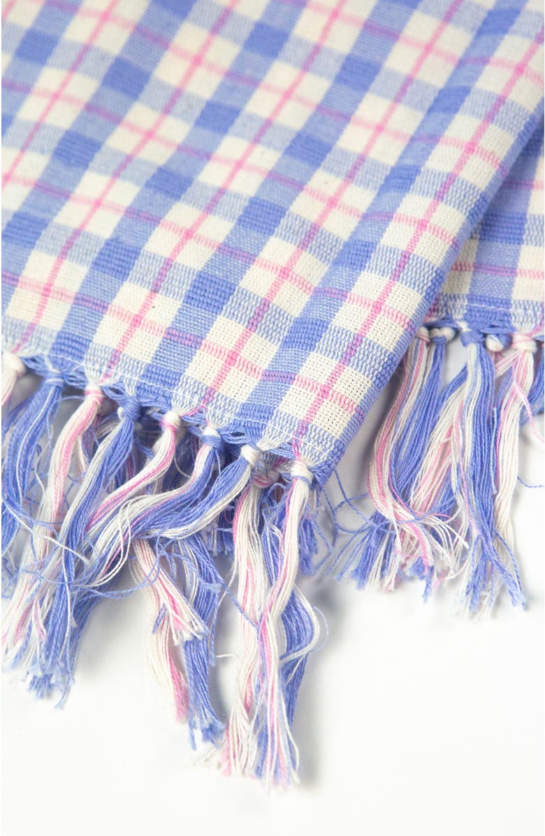 Archive New York Handwoven Colorful Plaid Cotton Kitchen Towel, Alternate, color, Blue