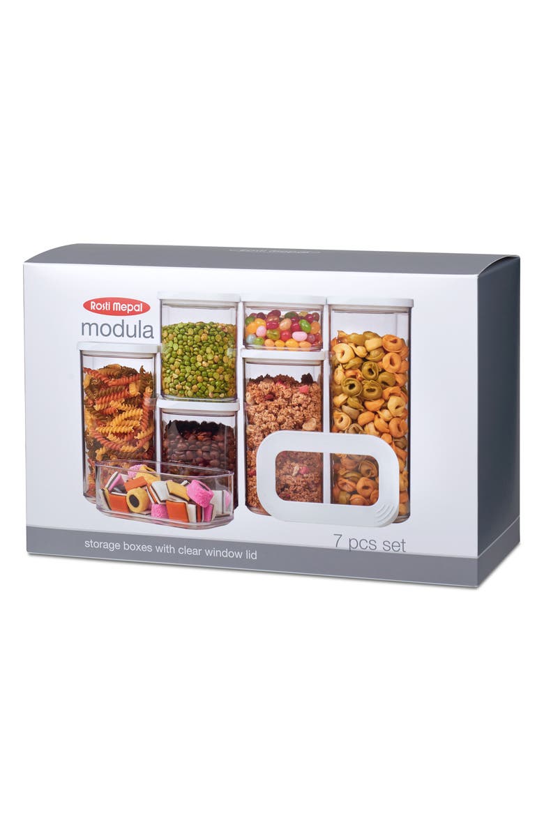 Mepal Modula 7-Piece Storage Box Set, Alternate, color, White