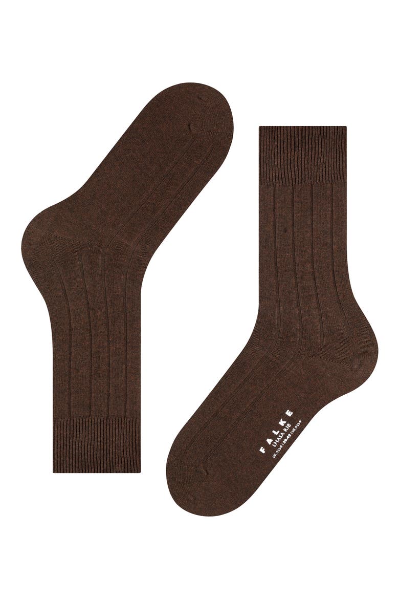 Lhasa Wool & Cashmere Dress Socks, Alternate, color, BROWN