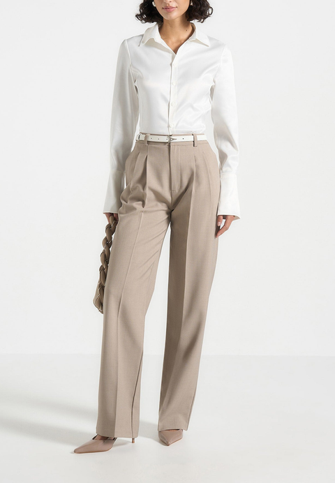 Julie Fluid Pleat Front Tailored Trousers