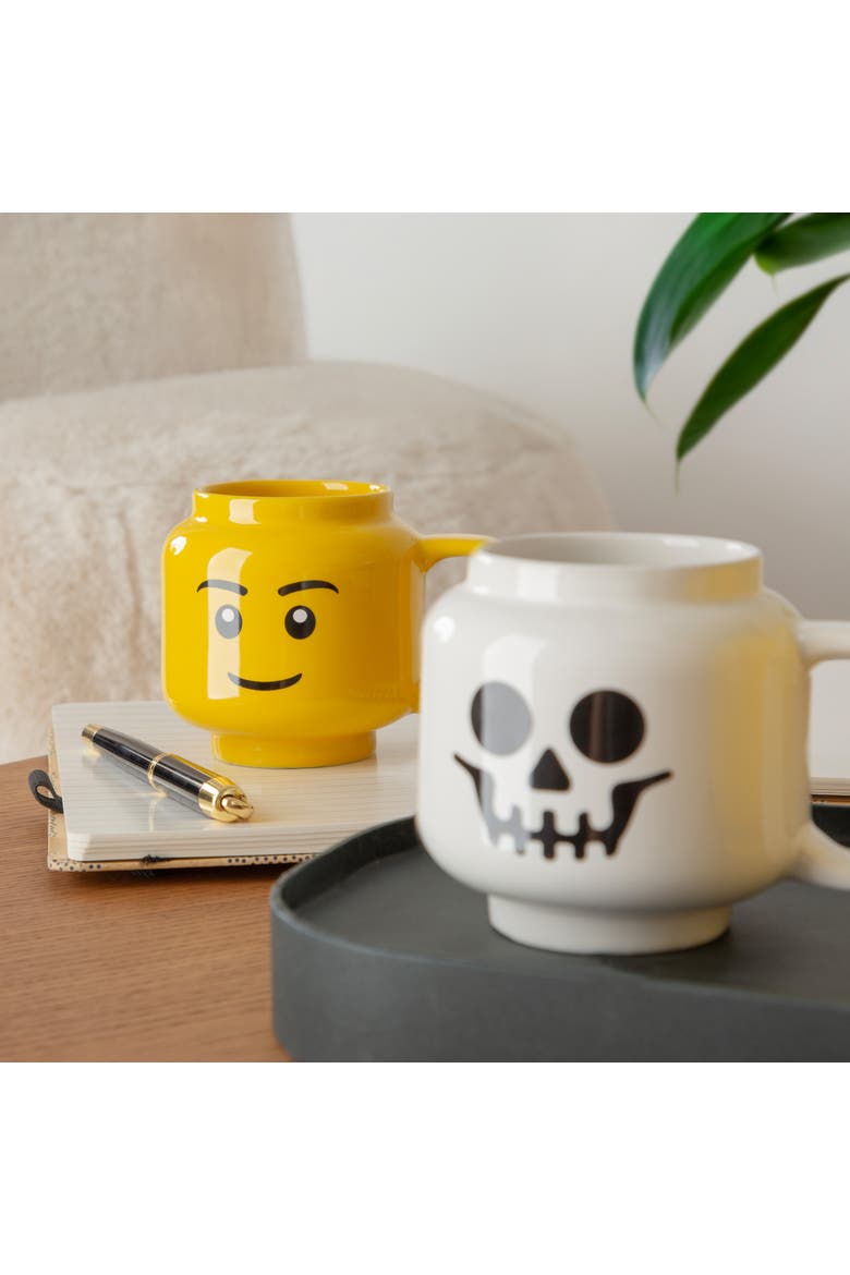 Skeloton Large Ceramic Mug, 17.9oz, Alternate, color, White