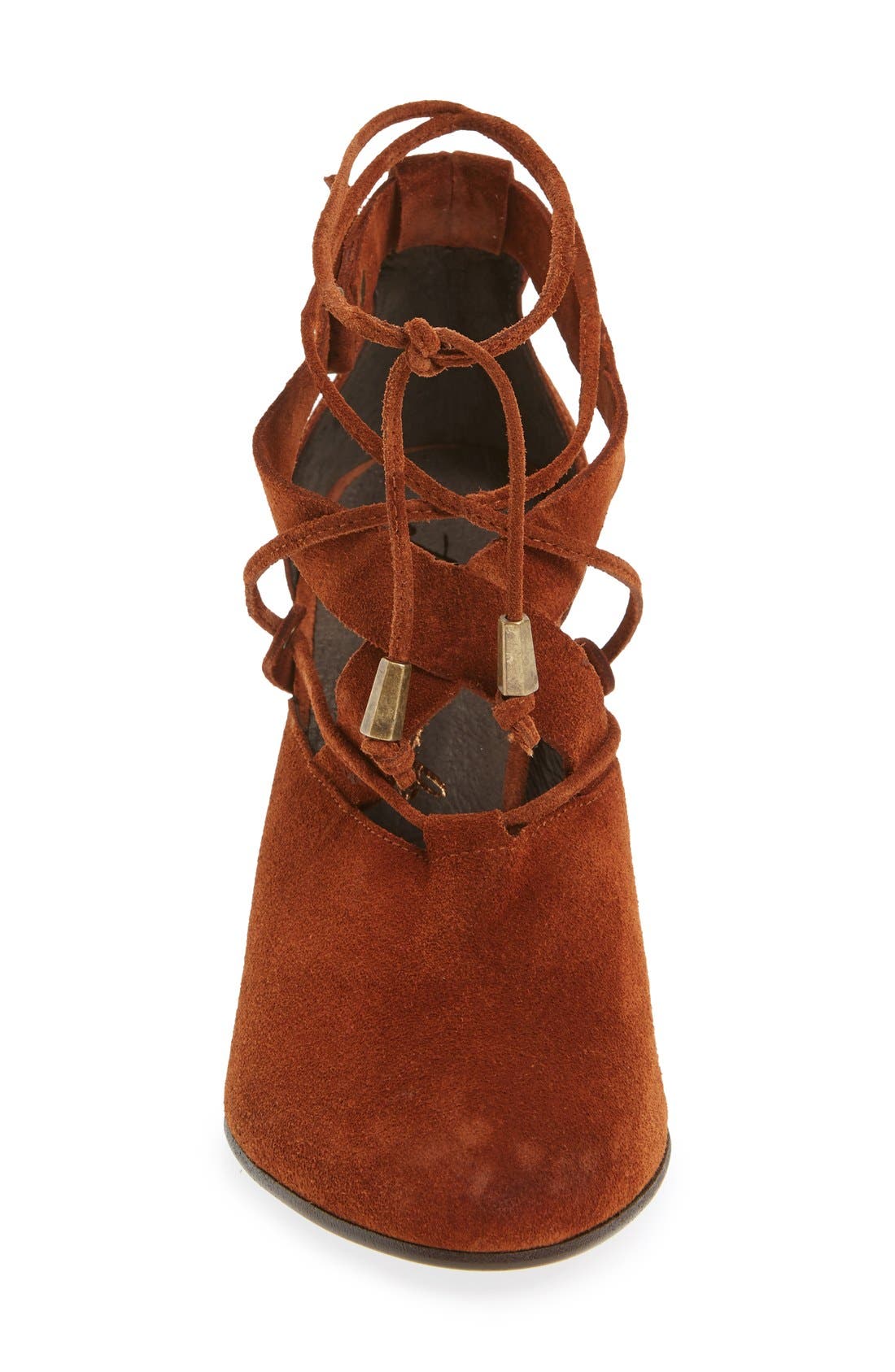 'Nouvella' Lace-Up Pump, Alternate, color, SETTER SUEDE