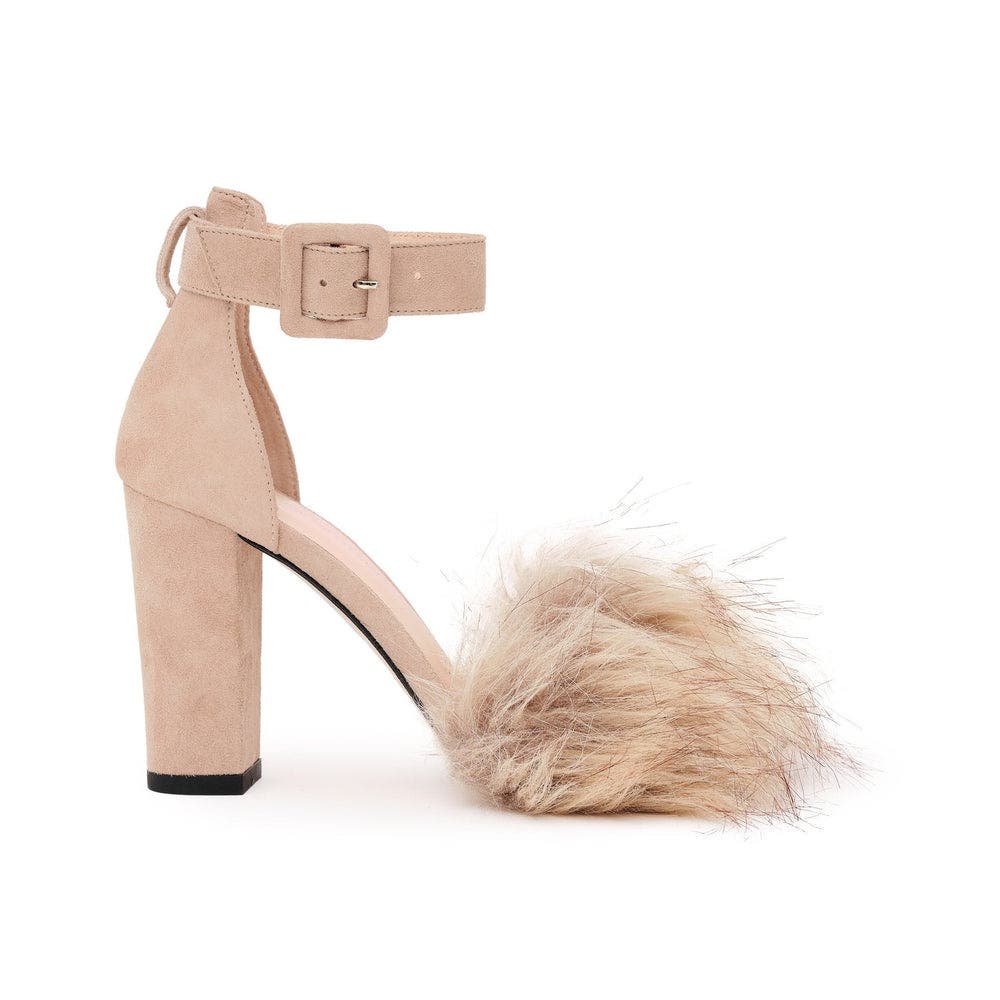 Naomi, Alternate, color, BEIGE SUEDE AND FUR