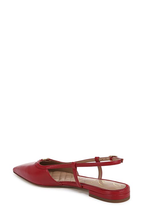 Sam Edelman Cohen Slingback Pointy Toe Flat Scarlet Red Leather