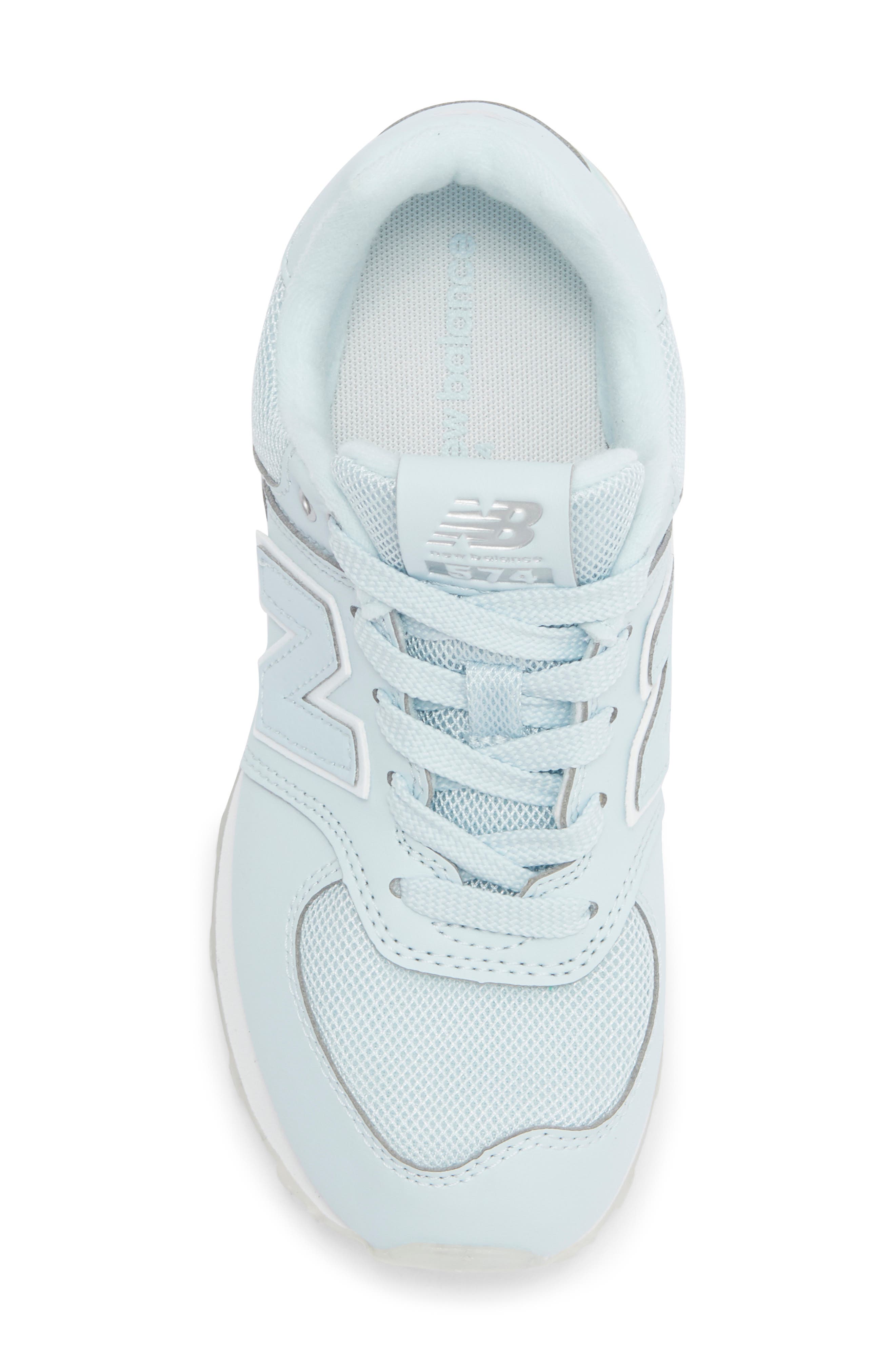 New Balance Kids' 574 Sneaker, Alternate, color, Frosted Glass/ Silver Metallic