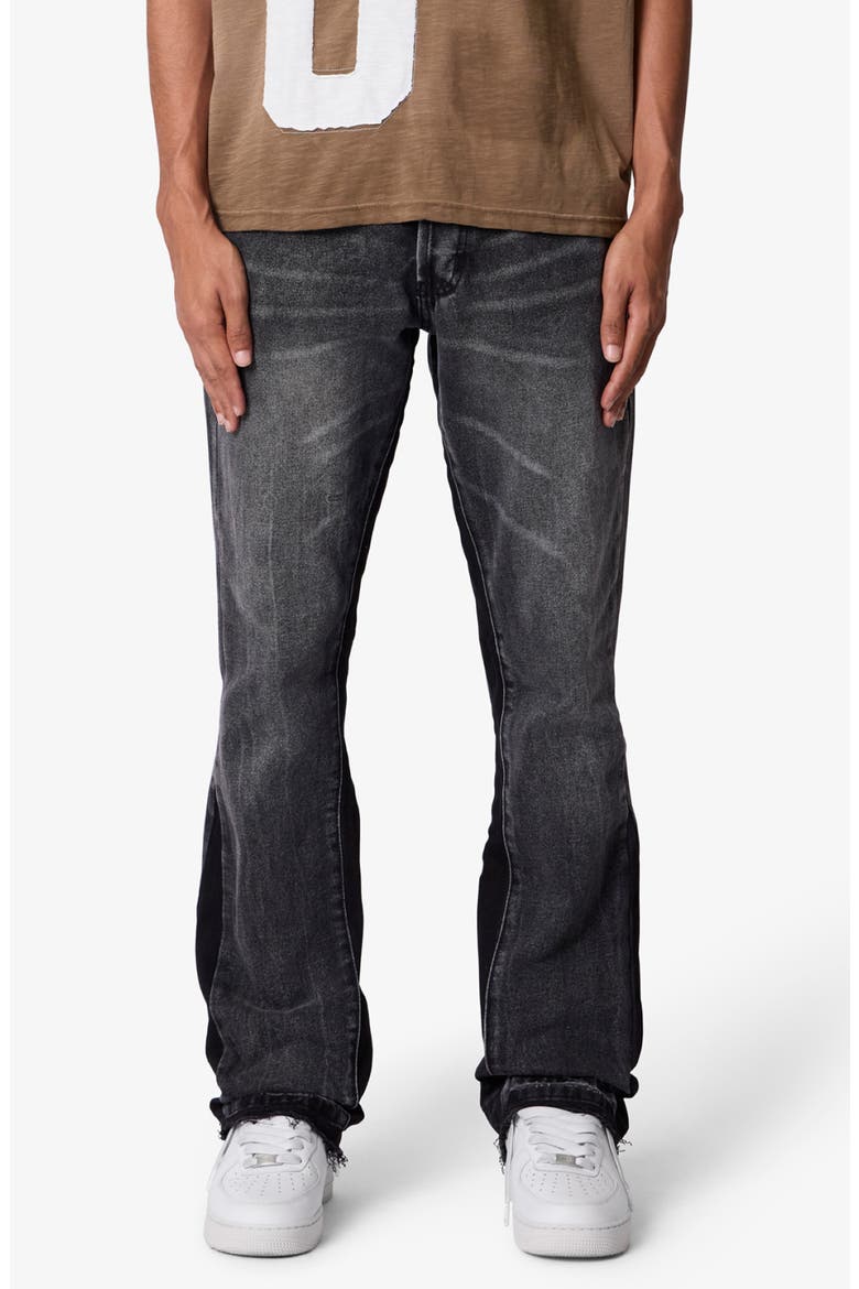 B484 Distressed Hem Flare Jeans, Main, color, VINTAGE BLACK