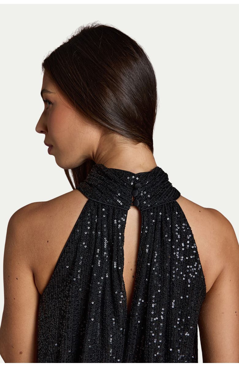 Coast Halterneck Sequin Bridesmaid Maxi Dress, Alternate, color, Black