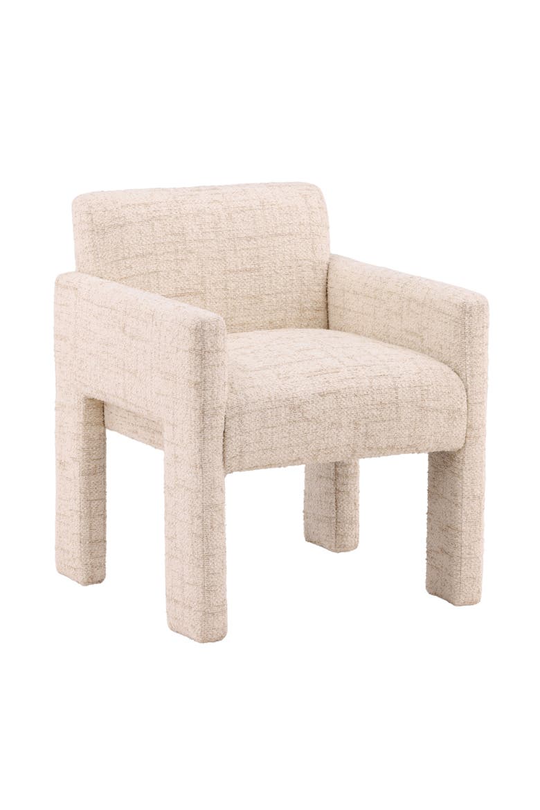 Pia Tweed Upholstered Dining Chair, Main, color, Cream