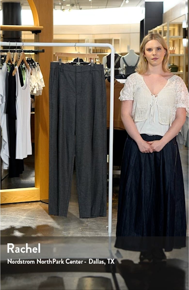 Microcheck High Waist Wide Leg Pants, sales video thumbnail