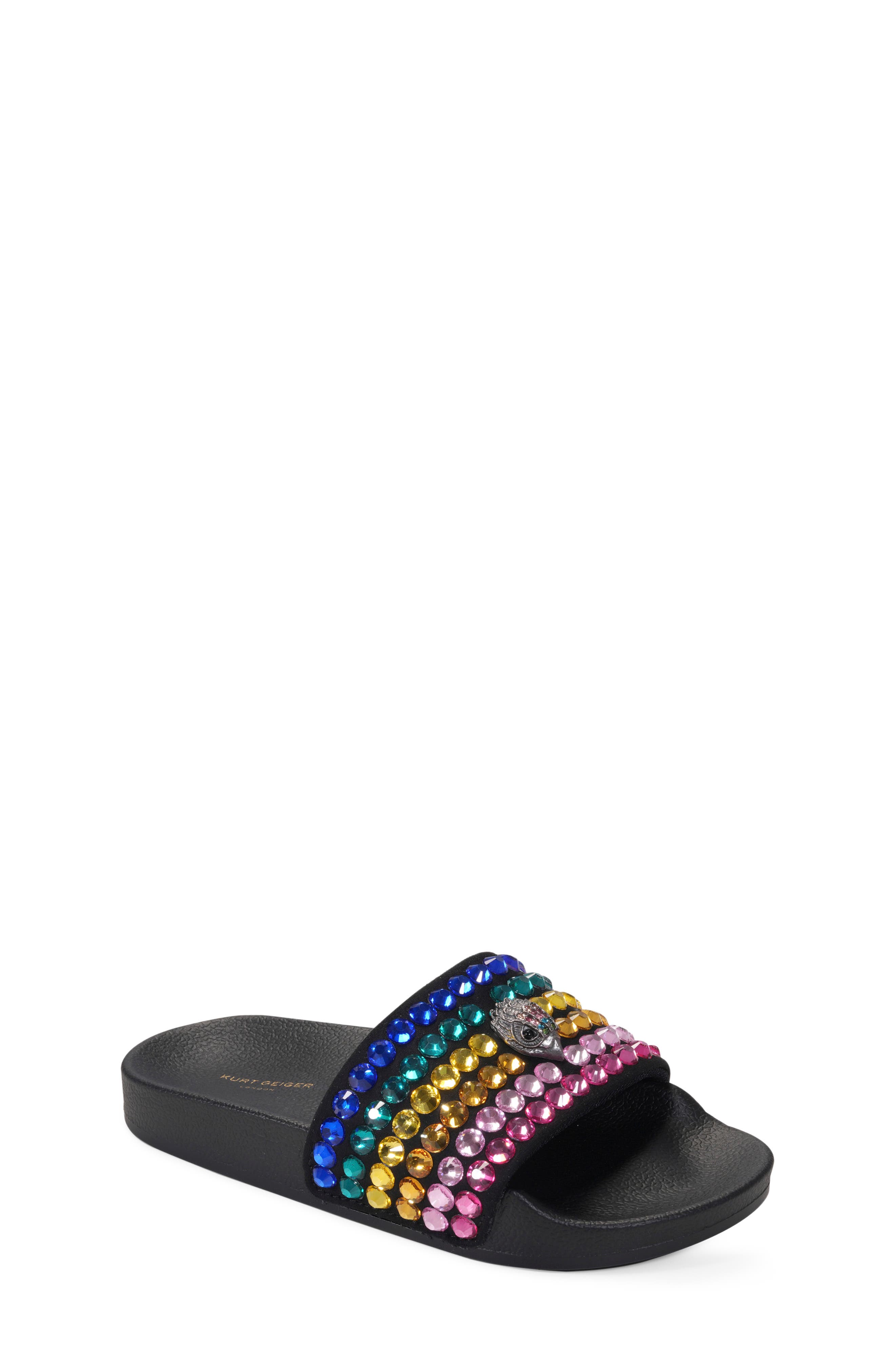 Kurt Geiger London Kids' Mini Meena Eagle Slide Sandal, Main, color, Black Rainbow