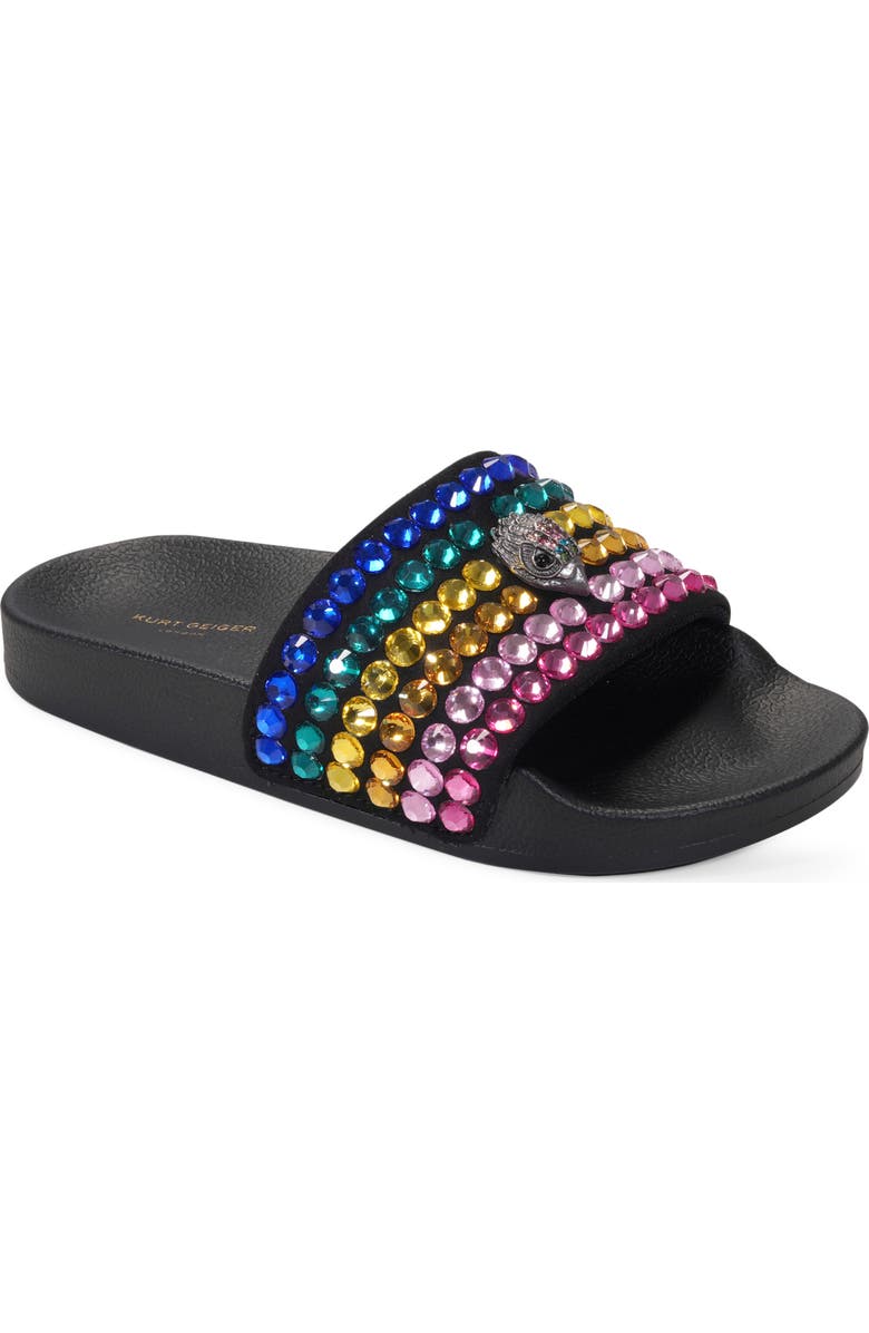 Kurt Geiger London Kids' Mini Meena Eagle Slide Sandal, Main, color, Black Rainbow
