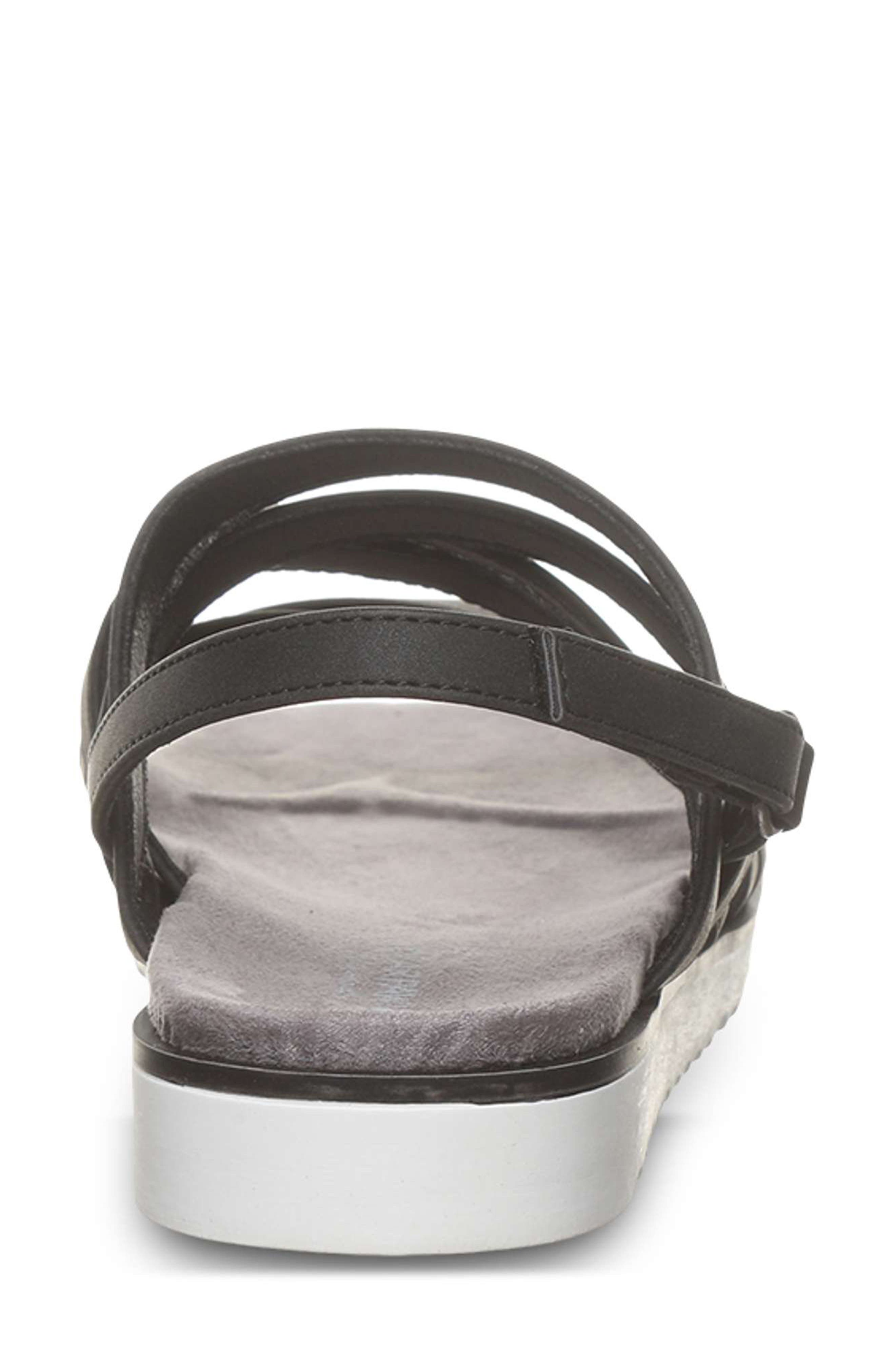 BEARPAW <p>Crete Faux Leather Sandal (Women)</p>, Alternate, color, Black