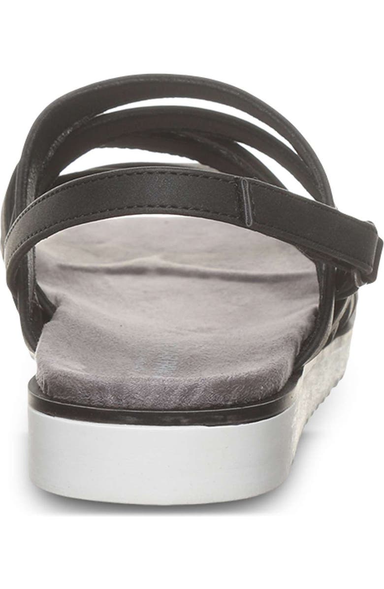 BEARPAW <p>Crete Faux Leather Sandal (Women)</p>, Alternate, color, Black