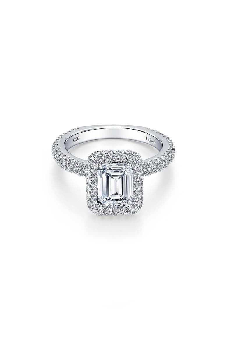 Simulated Diamond Halo Ring, Main, color, SILVER