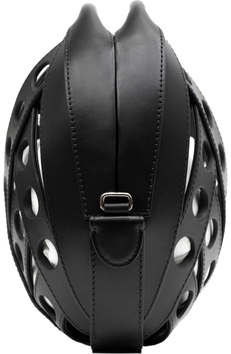 PERRIN PARIS Le Petit Panier Perforé Xbody, Alternate, color, Black/White