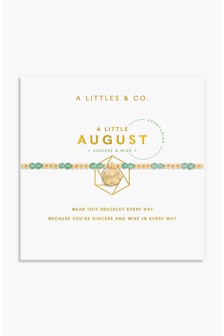 Birthstone A Little Bracelet in Gold-Tone Plating, Main, color, August