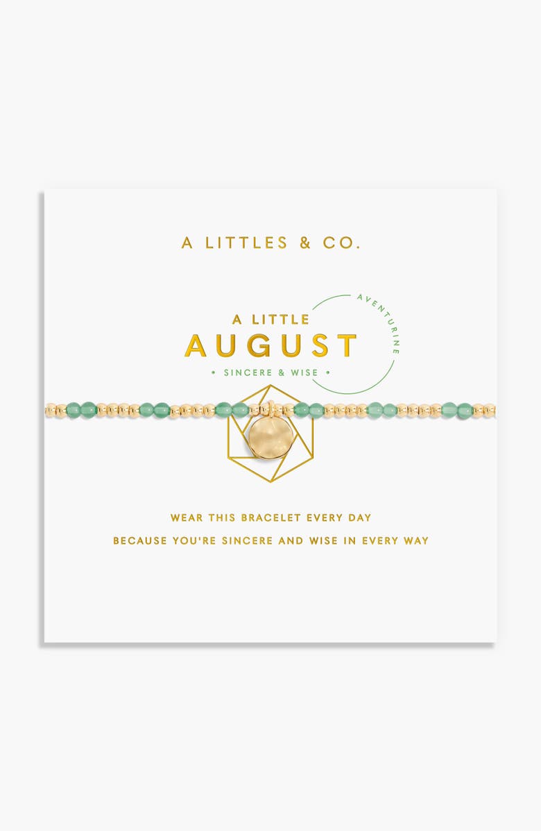 A Littles & Co Birthstone A Little August Bracelet in Gold-Tone Plating, Alternate, color, Metallic Gold