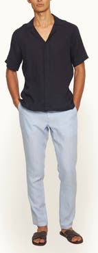 Orlebar Brown Griffon Lino Tailored Fit Smart Italian Linen Trousers
