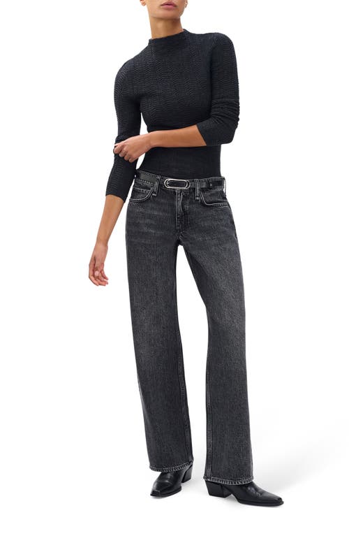 Rag & Bone Saige Low Rise Wide Leg Jeans In Gray