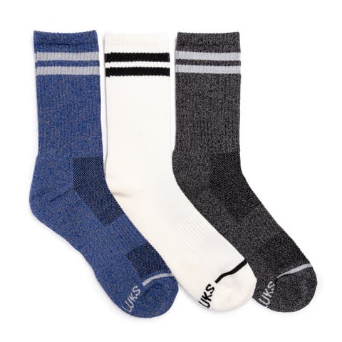 Men's 3 Pair Pack Sporty Crew Cotton Socks