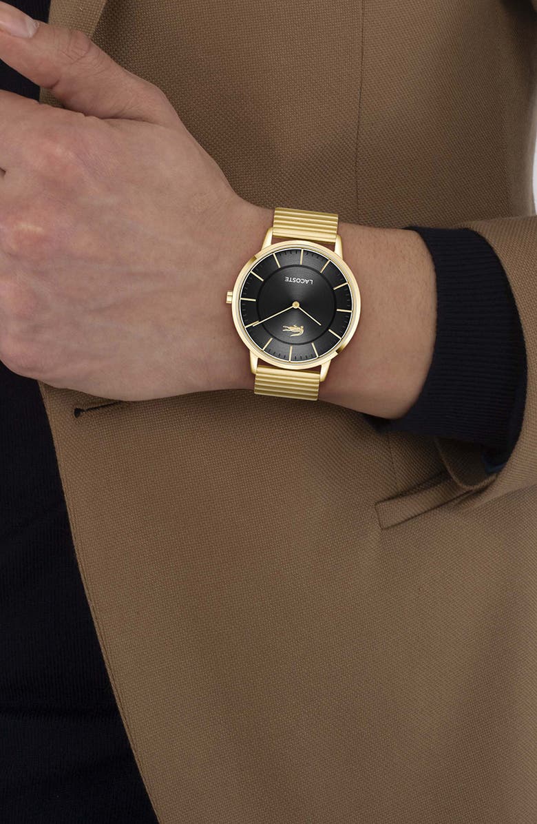 Lacoste Crocorigin Bracelet Watch, 40mm, Alternate, color, Gold