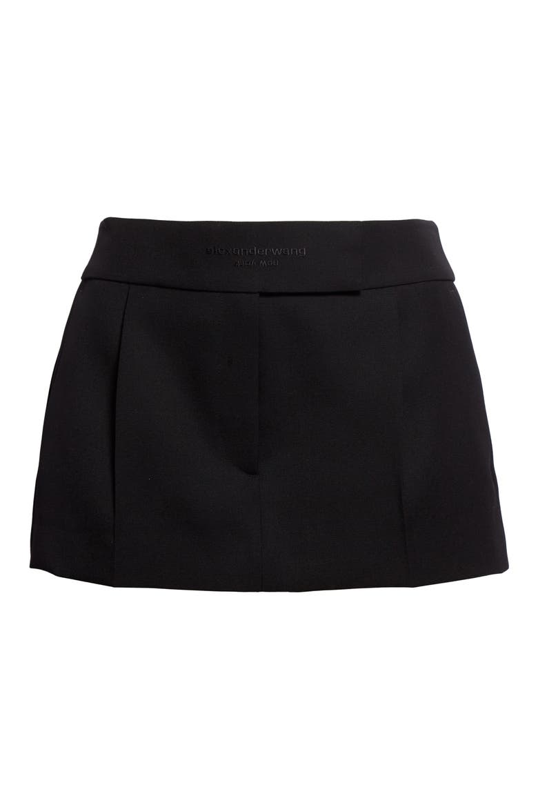 Tailored Wool Miniskort, Alternate, color, 001 BLACK