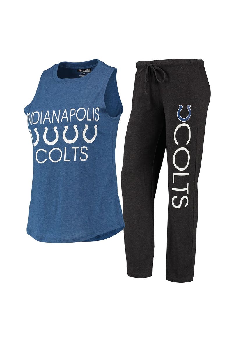 Women's Concepts Sport Black/Royal Indianapolis Colts Muscle Tank Top & Pants Sleep Set, Main, color, Black