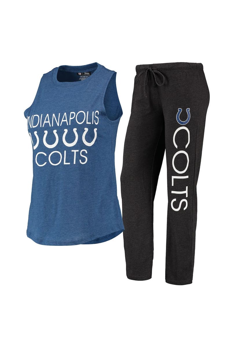 CONCEPTS SPORT Women's Concepts Sport Black/Royal Indianapolis Colts Muscle Tank Top & Pants Sleep Set, Main, color, Black