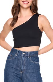 Susana Monaco One-Shoulder Crop Top