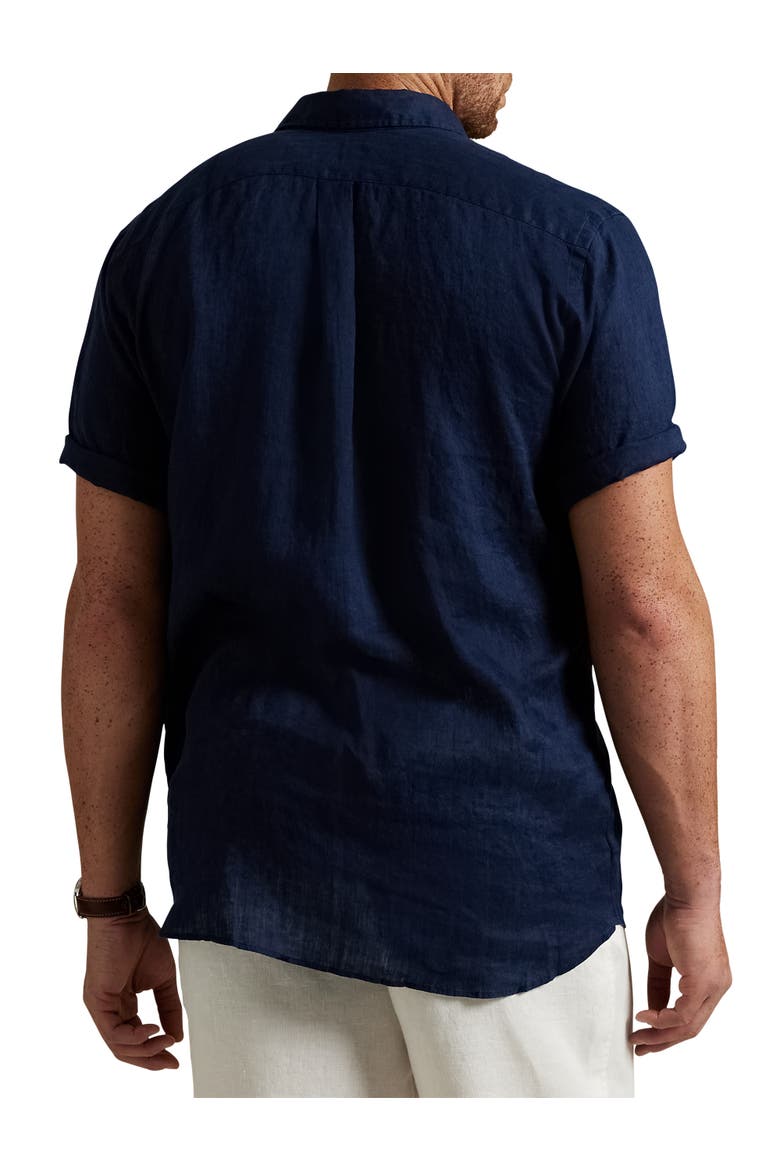 Big & Tall Linen Sport Shirt, Alternate, color, NEWPORT NAVY