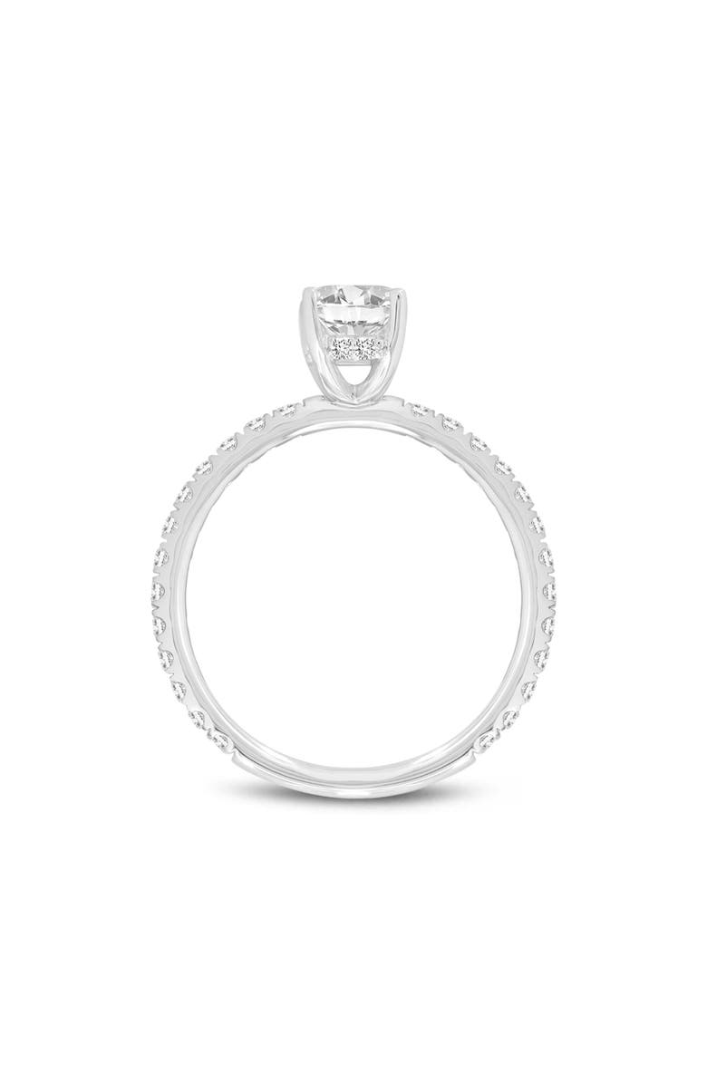 LuvMyJewelry Fiora 14K White Gold Emerald Cut Lab Grown Diamond Hidden Halo Engagement Ring - 1.70 ctw, Alternate, color, 14K White Gold