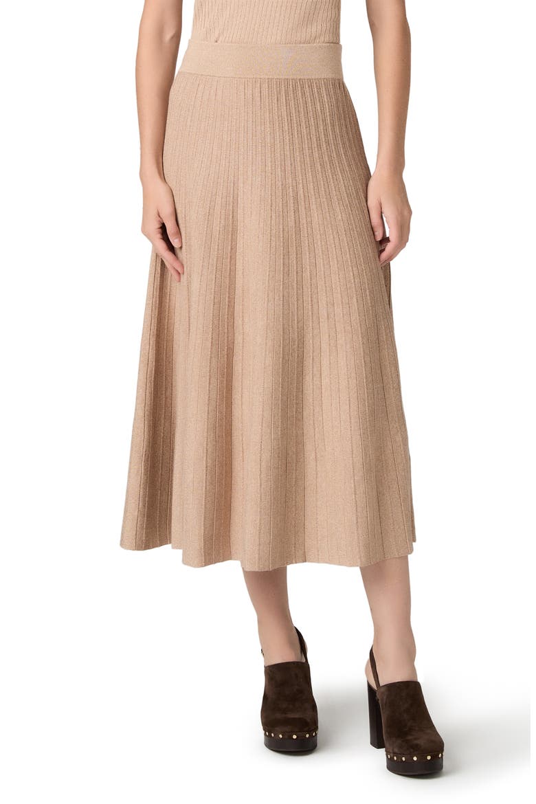 Kimiko Rib Midi Skirt, Main, color, BEIGE MARL