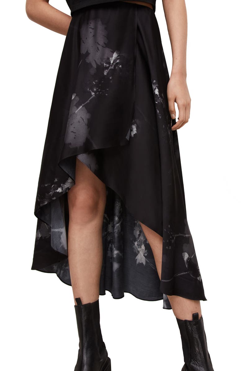 AllSaints Slvina Ume Floral Midi Skirt, Alternate, color,