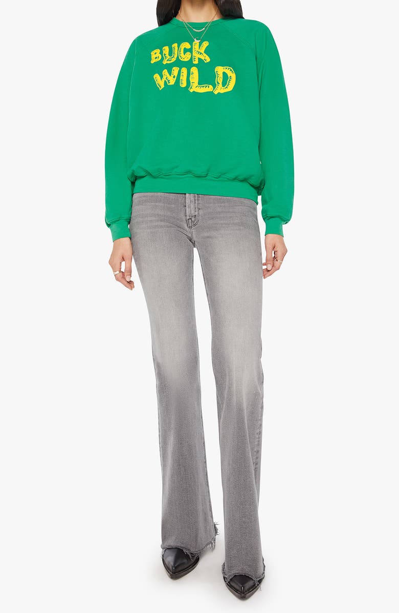 MOTHER The Biggie Concert Cotton Graphic Sweatshirt, Alternate, color, Buck Wild