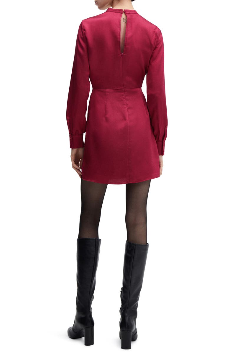 MANGO Long Sleeve Satin Dress, Alternate, color,