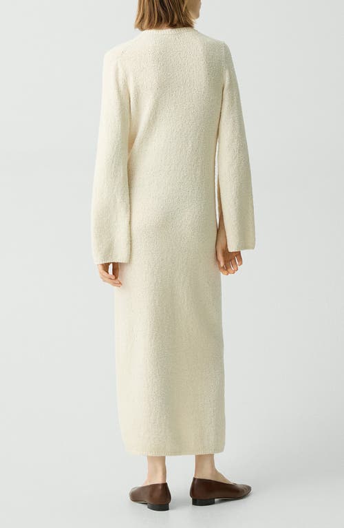 Theory Bouclé Midi Dress In Cotton-blend In Ivory