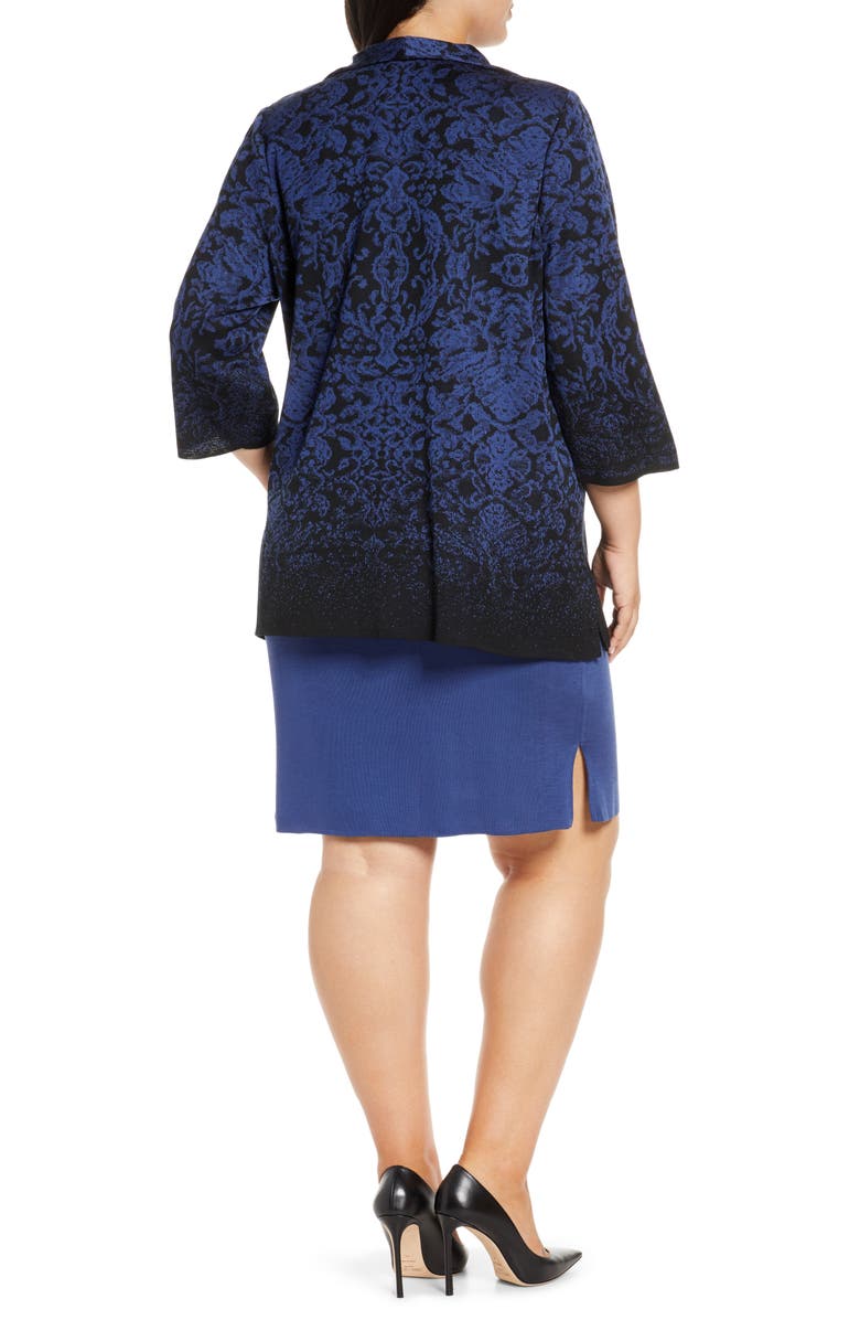 Ming Wang Ombré Floral Knit Jacket, Alternate, color,