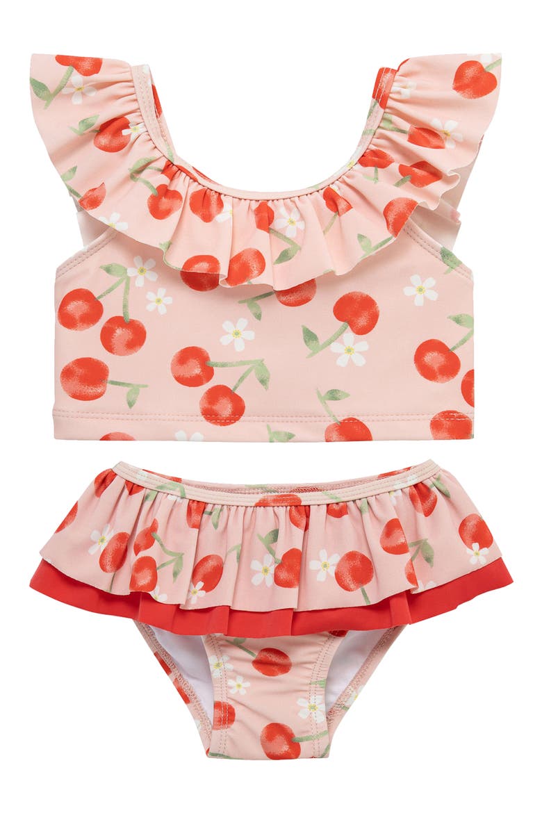 Kids' Cherry UPF 50+ Two-Piece Swimsuit, Main, color, PINK