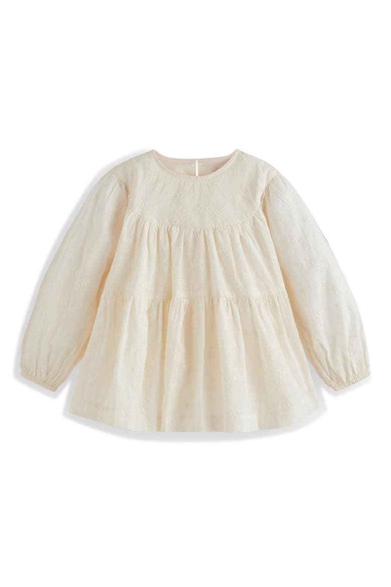 Kids' Tiered Embroidered Cotton Top, Main, color, SOFT CREAM