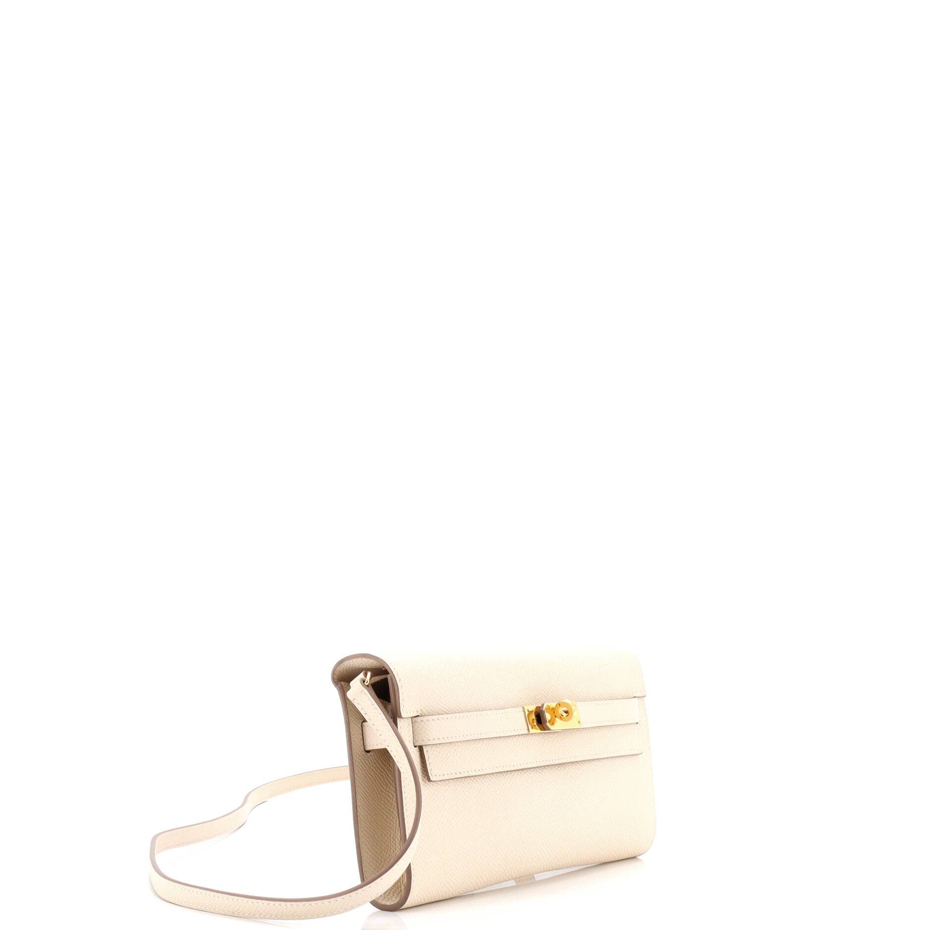Pre-Owned Hermes Kelly To Go Wallet Epsom, Alternate, color, Beton