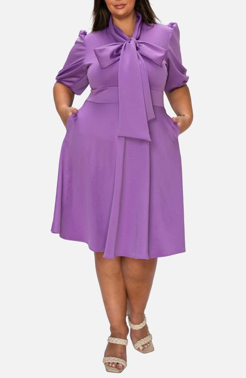 Carina Donna Fit & Flare Midi Dress (Plus)