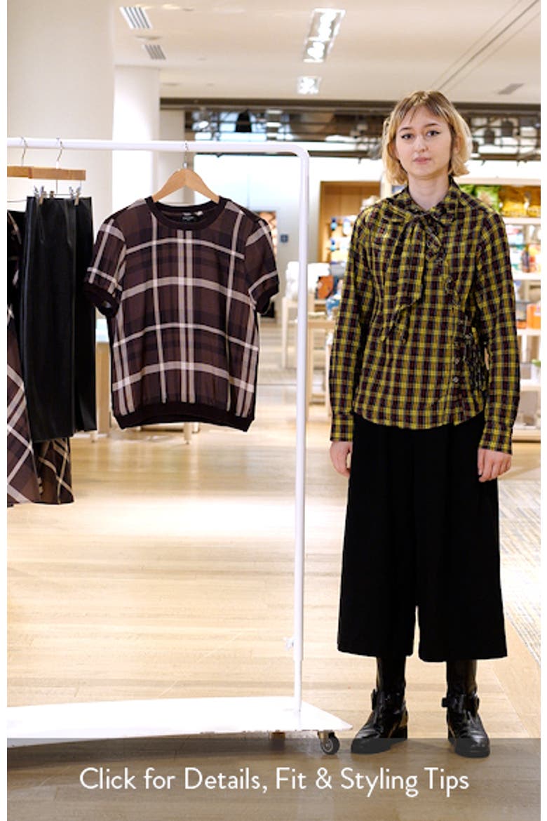 Plaid Front Short Sleeve Sweater video