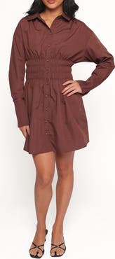 Petal & Pup Wallace Long Sleeve Mini Shirtdress